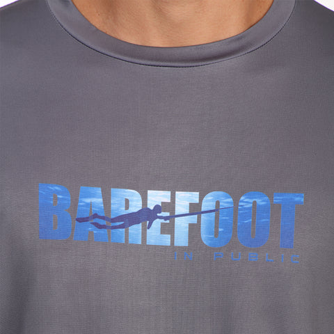 Image of Barefoot In Public Men's Hogfish Long Sleeve Performance Shirt - Planet Ocean Edition