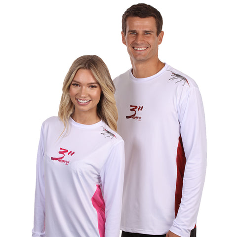 Image of Barefoot In Public Men's Lobster Dive Flag Long Sleeve Performance Shirt - Planet Ocean Edition