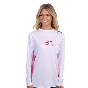 Barefoot In Public Women's Lobster Dive Flag Long Sleeve Performance Shirt - Planet Ocean Edition